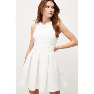 Karen Millen White Textured Mini Dress